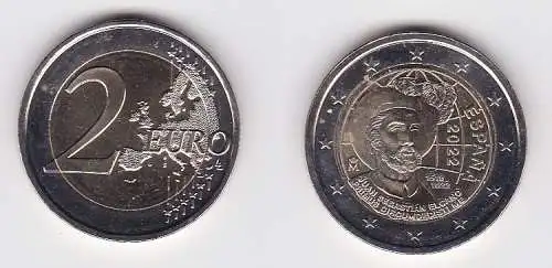 2 Euro Gedenkmünze Spanien Juan Sebastián Elcano 2022 Stgl. (135064)