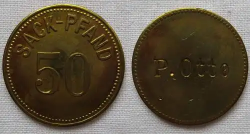 seltene Wertmarke Sack-Pfand 50 Firma P. Otto (169241)