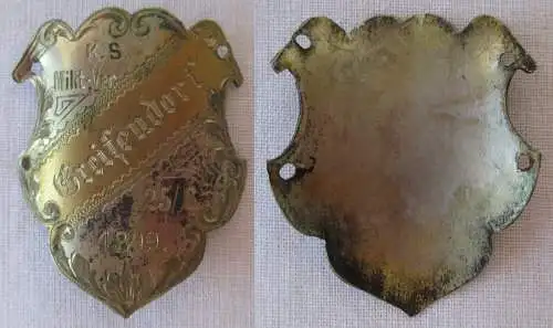 seltener Fahnen / Stocknagel K.S. Militärverein Greifendorf 25.6.1899 (108468)