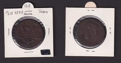 1797 Großbritannien 1/2 Penny Token Perthshire - Perth / D. Peters (158871)