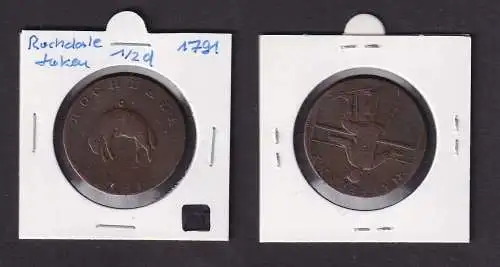 1791 Großbritannien 1/2 Penny Token Lancashire - Rochdale / J. Kershaw (153264)