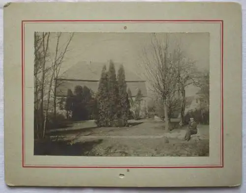 Foto auf Pappe Park am Rittergut Bernsdorf Kr. Sorau Lausitz um 1910 (48089)