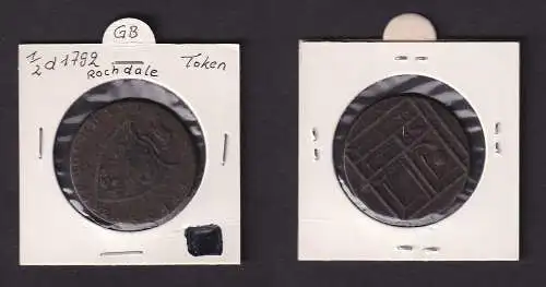 1792 Großbritannien 1/2 Penny Token Lancashire - Rochdale / J. Kershaw (151753)