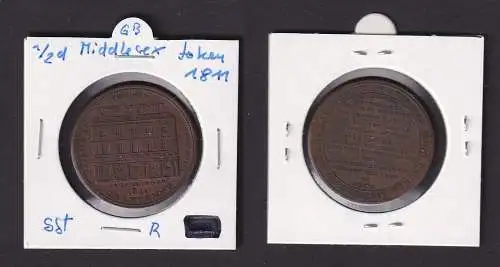 1811 Großbritannien 1/2 Penny Token Middlesex - Thomas Wood (154737)