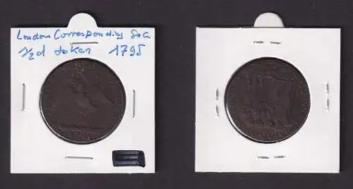 1795 Great Britain 1/2 Penny Token Middlesex London Corresponding Society 156253