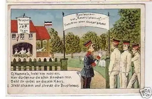 25162 Ak Lithographie Restaurant "Reservistenruh" 1912