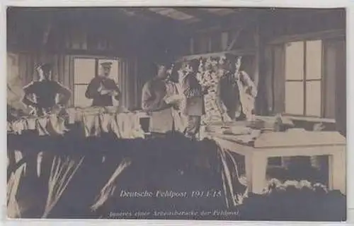 52239 Ak Deutsche Feldpost Arbeitsbaracke 1914-15