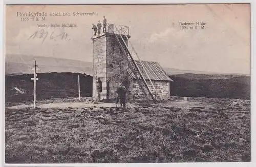 50366 Ak Hornigsrinde nördl. badischer Schwarzwald - Academische Skihütte 1911