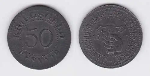 50 Pfennig Notgeld Zink Münze Gemeinde des unteren Kreises Solingen 1917(122931)