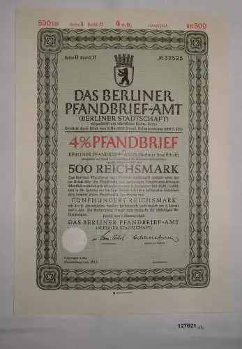 500 Reichsmark Pfandbrief Das Berliner Pfandbriefamt 1942 (127621)