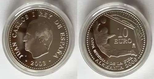 10 Euro Silber Münze 2003 Spanien Fussball WM 2006 in Deutschland (122690)