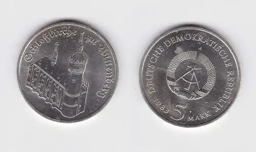 DDR Gedenk Münze 5 Mark Schloßkirche zu Wittenberg 1983 vorzüglich (148621)