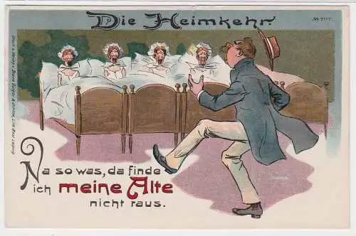 65374 Künstler Ak Bruno Bürger Leipzig No. 7117 Die Heimkehr