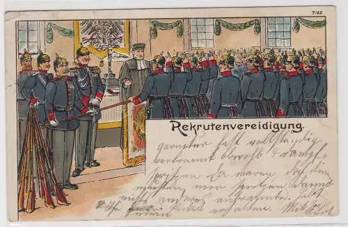 41038 Künstler AK Bruno Bürger Leipzig No. 7162 Rekrutenvereidigung