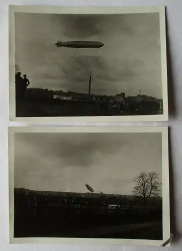 20418 Original 2x Foto Zeppelin über Gornau im Erzgebirge 