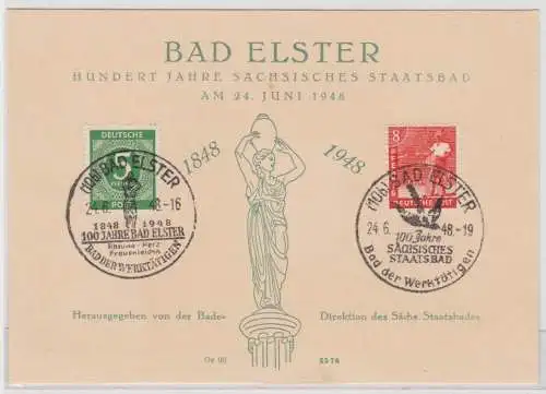 96393 Schmuckblatt SBZ Bad Elster 100 Jahre sächsisches Staatsbad 1848-1948