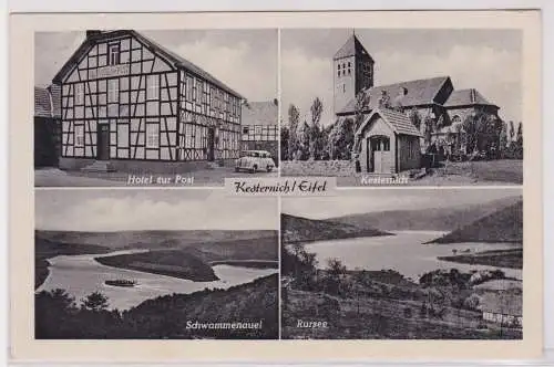 900034 AK Kesternich /Eifel - Hotel zur Post, Inh. Arnold Rosarius, Rursee 1954