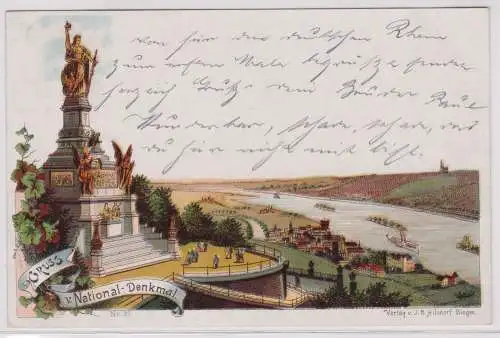 900076 AK Gruss vom National-Denkmal Niederwald Nr. 37 - Verlag Bingen 1899