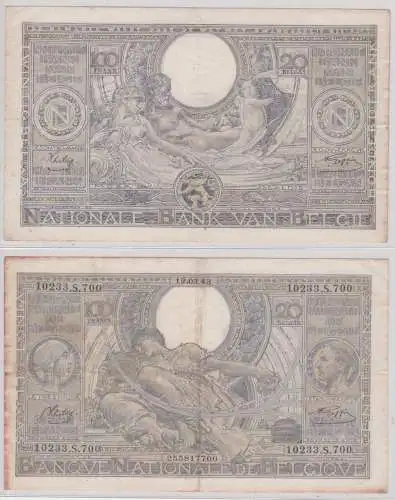 100 Francs Honderd Frank Banknote Belgien 12.03.1943 (157056)