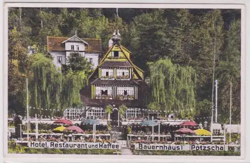 51413 Ak Hotel, Restaurant und Kaffee "Bauernhäusl" Pötzscha sächs. Schweiz 