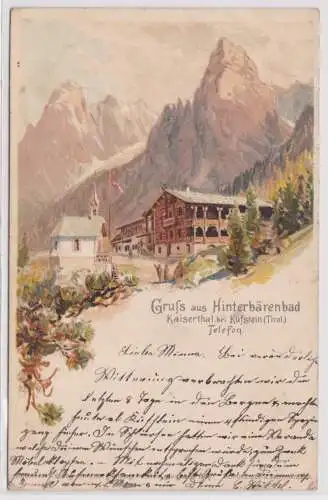 901245 Lithographie Ak Gruss aus Hinterbärenbad Kaiserthal bei Kufstein 1900