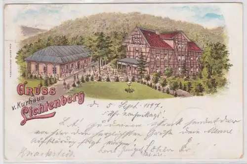902117 Ak Lithographie Gruß vom Kurhaus Lichtenberg 1897