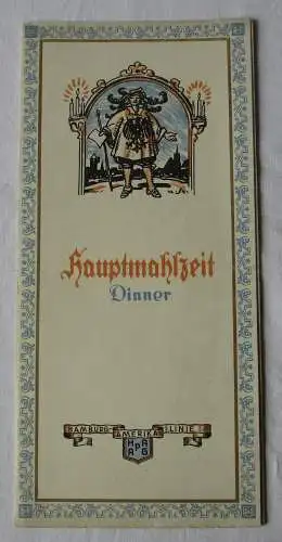 Speisekarte Hauptmahlzeit Hamburg Amerika Linie an Bord der "New York" (117734)