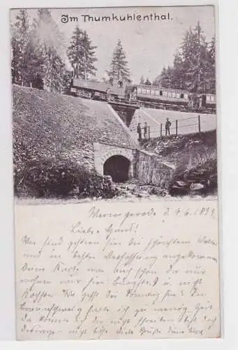 27449 Ak Dampflokomotive im Thumkuhlenthal bei Wernigerode 1899 
