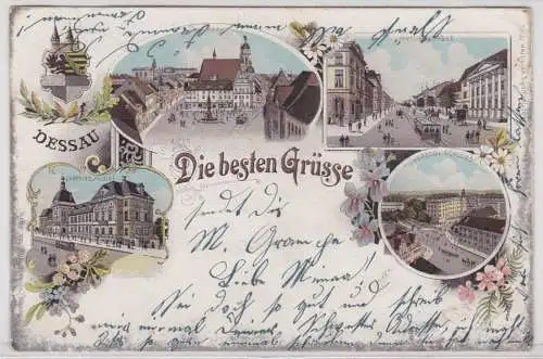 900882 AK Dessau -Die besten Grüsse, Kavalierstrasse, hzgl. Schloss, Palais 1900