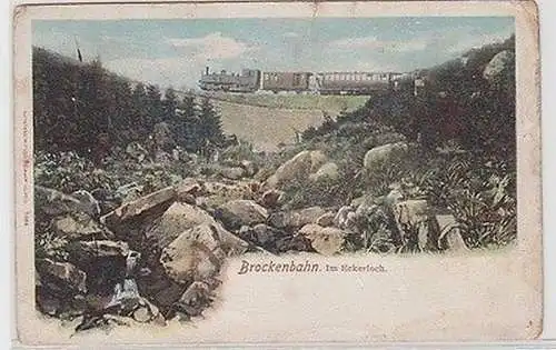 62502 Ak Brockenbahn im Eckerloch um 1910