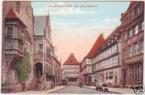 29193 Ak Halberstadt am Holzmarkt um 1920