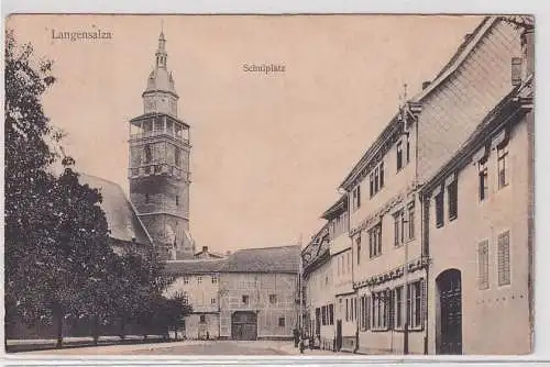 70731 Ak Langensalza Schulplatz 1907
