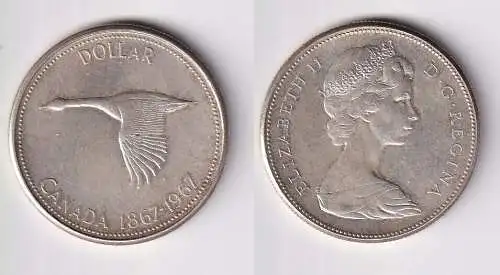 1 Dollar Silbermünze Kanada Wildgans 1967 (169600)