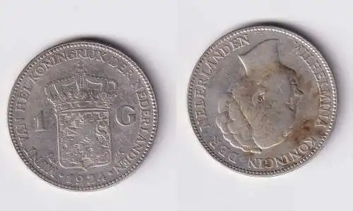 1 Gulden Silber Münze Niederlande 1924 ss (169428)