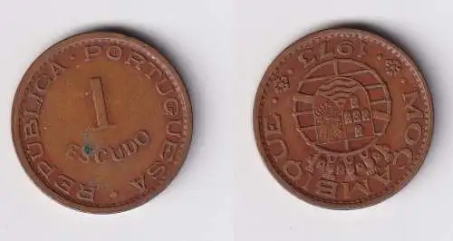 1 Escudo Bronze Münze Mosambik Moçambique 1973 (123276)