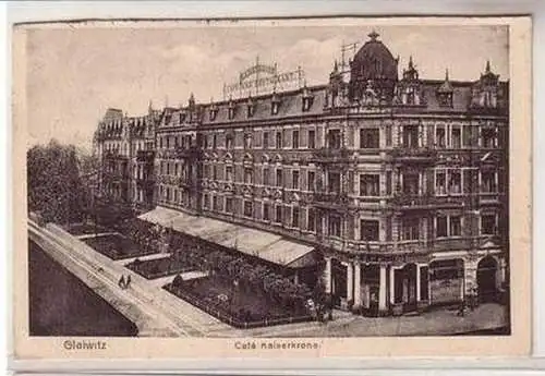 18108 Ak Gleiwitz Café Kaiserkrone 1922
