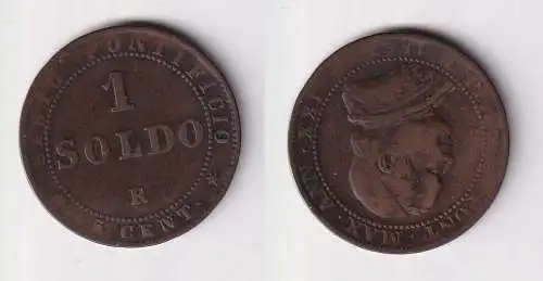 1 Soldo Kupfer Münze Vatikan Pius IX. 1867 f.ss (169382)