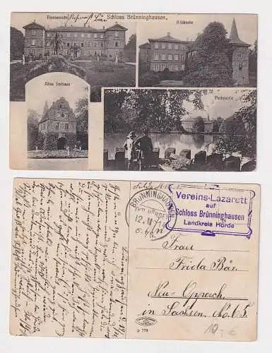 70091 Feldpost Ak Schloss Brünninghausen Landkreis Hörde Vereins-Lazarett 1914