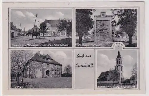 36362 Mehrbild Ak Gruß aus Lunstädt Fleischerei usw. um 1940