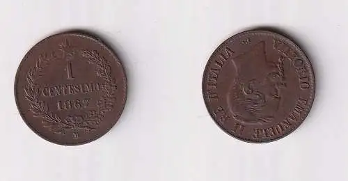 1 Centesimo Kupfer Münze Italien 1867 M ss+ (169405)