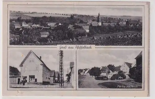 48305 Mehrbild Ak Gruß aus Pfiffelbach Materialwarenhandlung usw. um 1940