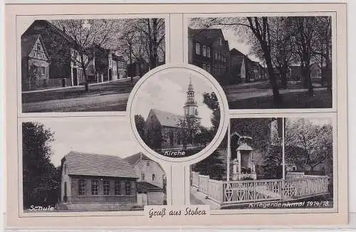 62235 Mehrbild Ak Gruß aus Stobra Schule, Kriegerdenkmal usw. um 1940