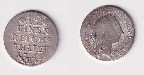 1/12 Taler Silber Münze Preussen 1765 B (169375)