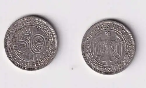 50 Reichspfennig Nickel Münze 1928 A ss (169456)