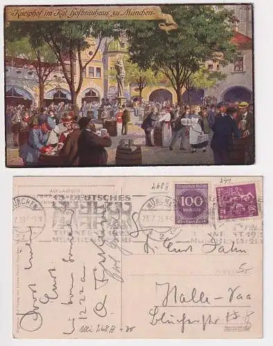904558 Künstler Ak München Kneiphof im Kgl. Hofbräuhaus 1923