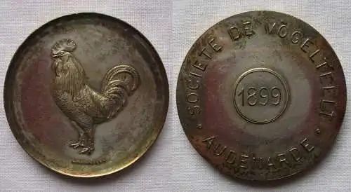 schöne Silber Medaille Belgien Societe de Vogelteelt Audenarde 1899 (164006)