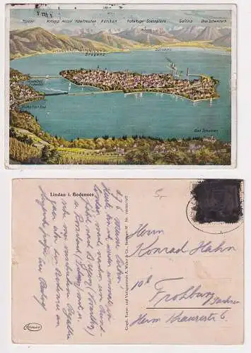908018 Ak Lindau Bodensee mit Anliegergemeinden um 1940