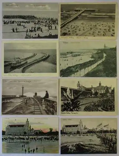 87272 /8 Ak Ostseebad Kolberg in Pommern Promenade Strand Rosengarten um 1920