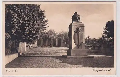 40007 AK Grüna - Kriegerdenkmal, Ausflugsort am Rabensteiner Wald 1940