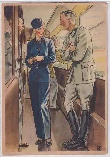 46999 AK Serie Frauen schaffen für euch - Die Zugschaffnerin Nr. 653